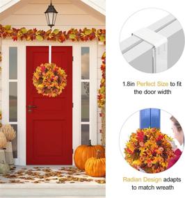 img 3 attached to 🎃 Kederwa Adjustable White Wreath Hanger - Extends 15.5&#34; to 25.5&#34; for Autumn, Halloween & Christmas Door Wreath Decorations