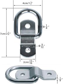 img 3 attached to JCHL D-образное кольцо для стяжки, якоря для грузов на трейлерах, грузовиках, домах на колесах, фургонах, квадрациклах, внедорожниках, лодках, мотоциклах и других транспортных средствах. Прочная конструкция, нагрузка до 2400 фунтов. Кольцо для стяжки (4 штуки)