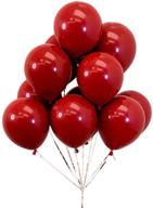 🎈 annodeel 50pcs 10inch red ruby latex balloons - thick red round double latex balloons for love, bride, wedding, valentine's day party decoration supplies logo