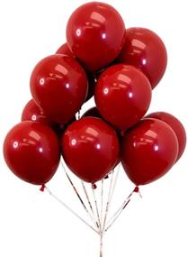 img 1 attached to 🎈 AnnoDeel 50pcs 10inch Red Ruby Latex Balloons - Thick Red Round Double Latex Balloons for Love, Bride, Wedding, Valentine's Day Party Decoration Supplies