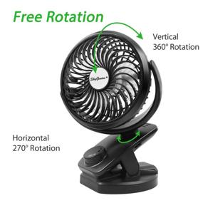 img 4 attached to 🌬️ SkyGenius Clip on Fan for Bay Stroller - USB Rechargeable, Battery Operated, Max 40 Hours