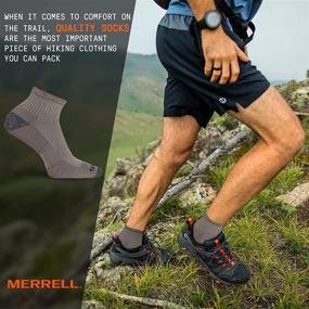 img 2 attached to 🧦 Ощутите комфорт и производительность в одних носках Merrell Cushioned Quarter Charcoal.