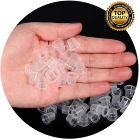 img 1 attached to 🎨 UPTATSUPPLY Tattoo Ink Cups: 300Pcs Mixed Size Clear Holders for Permanent Makeup Pigment - Tattoo Accessory