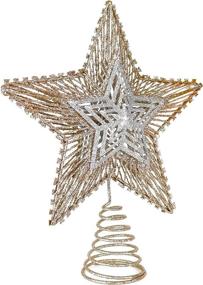 img 1 attached to 🌟 Shimmering Elegance: Ornativity Christmas Glitter Star Tree Topper in Rose Gold and Silver
