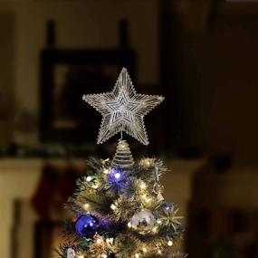 img 2 attached to 🌟 Shimmering Elegance: Ornativity Christmas Glitter Star Tree Topper in Rose Gold and Silver