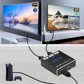 img 1 attached to 🔌 4K HDR Dolby Vision Atmos Down Scaler HDMI Splitter 1x2 - HDMI Scaler 4K 1080P Sync, 4K 60Hz 4:4:4 HDMI Splitter 1 in 2 Out HDCP2.2, EDID 4K5.1/4K7.1/Copy, for Xbox PS5 1080p120Hz Roku SP12H2