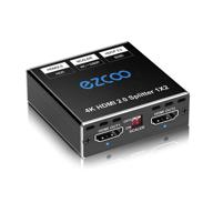 🔌 4k hdr dolby vision atmos down scaler hdmi splitter 1x2 - hdmi scaler 4k 1080p sync, 4k 60hz 4:4:4 hdmi splitter 1 in 2 out hdcp2.2, edid 4k5.1/4k7.1/copy, for xbox ps5 1080p120hz roku sp12h2 logo