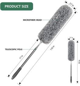 img 3 attached to 🧹 SetSail Good Grips Microfiber Duster with Extension Pole: 110 inch Extra-Long Cleaning Tool for High Ceilings, Furniture + Washable Bendable Head