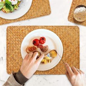 img 3 attached to 🌿 Organic Seagrass Placemats: Enhance Dining Décor with Rectangular Natural Placemats