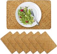 🌿 organic seagrass placemats: enhance dining décor with rectangular natural placemats logo