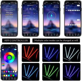 img 1 attached to 🚗 AXELECT Car LED Strip Lights: Multicolor Music Neon Accent Interior Lighting Kit with Remote Control and Sound Activation - DC 12V