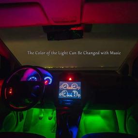 img 3 attached to 🚗 AXELECT Car LED Strip Lights: Multicolor Music Neon Accent Interior Lighting Kit with Remote Control and Sound Activation - DC 12V