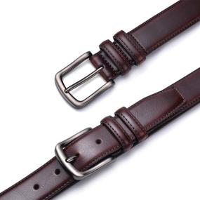 img 2 attached to GENUINE LEATHER Mahogany Men's Belts Accessories by HW Zone