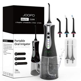 img 4 attached to 💦 JOOFO Cordless Water Flosser: Anti-Leakage, 3 Modes, 5 Jet Tips, 300ML, Portable & Rechargeable - Black