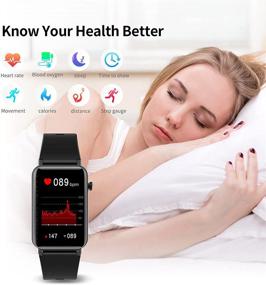 img 1 attached to 📟 KUMI Smart Watch: Track Heart Rate, SpO2 Levels, & Blood Oxygen | IP68 Waterproof | 1.57 Inch Fitness Watch for Women & Men | iPhone & Android Compatible