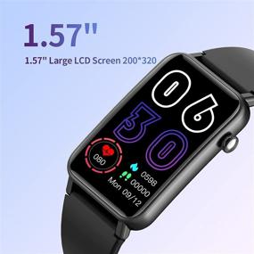 img 3 attached to 📟 KUMI Smart Watch: Track Heart Rate, SpO2 Levels, & Blood Oxygen | IP68 Waterproof | 1.57 Inch Fitness Watch for Women & Men | iPhone & Android Compatible