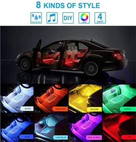 img 3 attached to Enhance Your Car's Ambience with Multicolor LED 🚗 Interior Car Lights: Wireless Controlled, Sound-Activated, and Car Charger Included