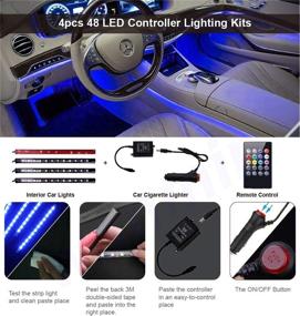 img 1 attached to Enhance Your Car's Ambience with Multicolor LED 🚗 Interior Car Lights: Wireless Controlled, Sound-Activated, and Car Charger Included