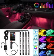 enhance your car's ambience with multicolor led 🚗 interior car lights: wireless controlled, sound-activated, and car charger included logo