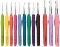 🧶 becraftee crochet hooks kit - complete 12-piece set of extra-long crocheting needles with comfortable rubber grips in 12 sizes - perfect knitting & crochet supplies for beginners logo