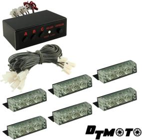 img 2 attached to Улучшенная видимость с DT MOTO красно-белым светодиодным огненным мигалкой для пожарной машины и скорой помощи EMS/EMT — 1 комплект