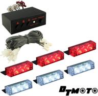 enhanced visibility with dt moto red white led fire truck ems emt strobe warning grill light - 1 set logo