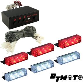 img 3 attached to Улучшенная видимость с DT MOTO красно-белым светодиодным огненным мигалкой для пожарной машины и скорой помощи EMS/EMT — 1 комплект