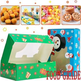 img 1 attached to 🍪 Funnlot Christmas Cookie Boxes - Set of 20 Holiday Candy Boxes with Window for Christmas Treats, Reindeer, Santa, Snowman, and Gingerbread Cookie Containers for Christmas Baking