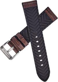 img 2 attached to 🐊 Alligator Leather Strap with Silicone Lining - Authentic and Durable