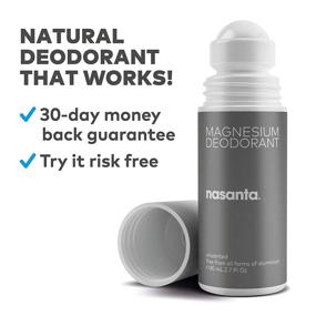 img 3 attached to 🌿 nasanta Magnesium Deodorant: Aluminum-Free, Alcohol-Free, Clinically Tested for Sensitive Skin - Unscented Roll-On Deodorant for Men and Women - Australian Made - 80 mL 2.7 Fl Oz