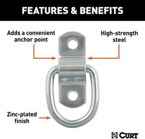 img 1 attached to 🔒 CURT 83730: Прочная стяжка D-образного типа для прицепа размером 1 x 1-1/4 дюйма - грузоподъемность 1200 фунтов
