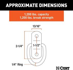 img 2 attached to 🔒 CURT 83730: Прочная стяжка D-образного типа для прицепа размером 1 x 1-1/4 дюйма - грузоподъемность 1200 фунтов