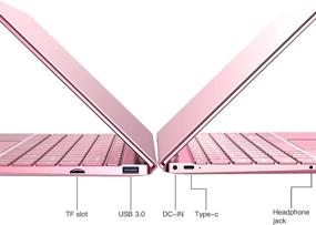 img 1 attached to 💻 TOPOSH 14 Inch Pink Laptop, Windows 10 Pro Notebook, 12GB RAM 256GB SSD, Intel N5095 Quad Core 2.0 GHz, Metal Body, Backlit Keyboard, Dual Band WiFi & Bluetooth