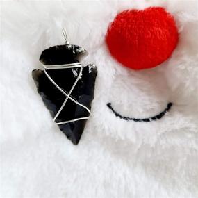img 1 attached to 💎 Черная обсидиановая подвеска на ожерелье - камень-сердолик стрелы для восстановления энергии для мужчин, женщин и детей, чтобы усилить положительную энергию (черный)