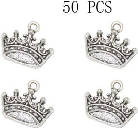 img 1 attached to 👑 Yansanido 50pcs Silver Crown Charms Pendants: Perfect for Bracelets, Necklaces, and Phone Accessories