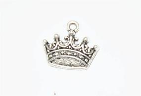 img 2 attached to 👑 Yansanido 50pcs Silver Crown Charms Pendants: Perfect for Bracelets, Necklaces, and Phone Accessories