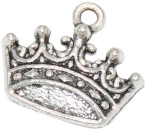 img 3 attached to 👑 Yansanido 50pcs Silver Crown Charms Pendants: Perfect for Bracelets, Necklaces, and Phone Accessories