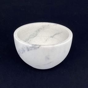 img 2 attached to Beau Brummell Solid Marble Shaving Soap Bowl: Handcrafted White Marble Lather Bowl with Interior Grooves for Maximum Lather & Heat Retention Properties