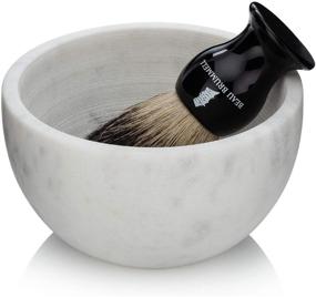 img 3 attached to Beau Brummell Solid Marble Shaving Soap Bowl: Handcrafted White Marble Lather Bowl with Interior Grooves for Maximum Lather & Heat Retention Properties