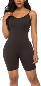 img 3 attached to 👗 Amiliashp Spaghetti Strap Jumpsuit Rompers Bodysuit for Women: Stylish Clothing for Fashionable Ladies
