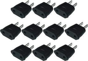 img 4 attached to 10 PCS EU Euro Europe to US USA Power Jack Wall Plug Converter Travel Adapter Adaptor: Efficient and Reliable Solution