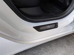 img 2 attached to Защитные пластины задних порогов из нержавеющей стали QHO AUTO Model 3 (набор из 2 штук - черный) для Tesla