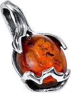 🍯 honey amber sterling silver oval pendant for enhanced seo logo