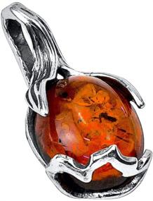 img 1 attached to 🍯 Honey Amber Sterling Silver Oval Pendant for Enhanced SEO