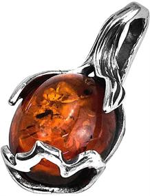 img 2 attached to 🍯 Honey Amber Sterling Silver Oval Pendant for Enhanced SEO