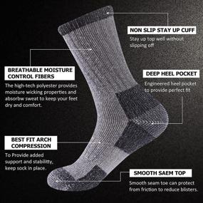 img 2 attached to 🏔️ Hissox Merino Wool Outdoor Hiking Socks for Men and Women: Anti-Blister, Cushioned, and Durable – Ideal for Camping, Walking, and Work Boots