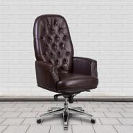 🪑 flash furniture high back traditional tufted brown leathersoft executive chair: swivel, ergonomic & multifunctional with arms logo