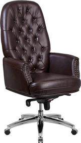 img 3 attached to 🪑 Flash Furniture High Back Traditional Tufted Brown LeatherSoft Executive Chair: Swivel, Ergonomic & Multifunctional with Arms