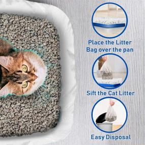 img 3 attached to 🐱 Alfapet Kitty Cat Pan Disposable, Elastic Sifting Liners - 5-Pack + 1 Solid Transfer Liner - for Large, X-Large, Giant, Extra-Giant Size Litter Boxes - Easy Fit Sta-Put Technology - Pack of 2: An Efficient Solution for Effortless Litter Box Maintenance