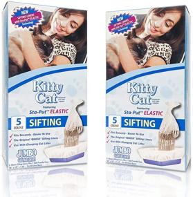 img 4 attached to 🐱 Alfapet Kitty Cat Pan Disposable, Elastic Sifting Liners - 5-Pack + 1 Solid Transfer Liner - for Large, X-Large, Giant, Extra-Giant Size Litter Boxes - Easy Fit Sta-Put Technology - Pack of 2: An Efficient Solution for Effortless Litter Box Maintenance
